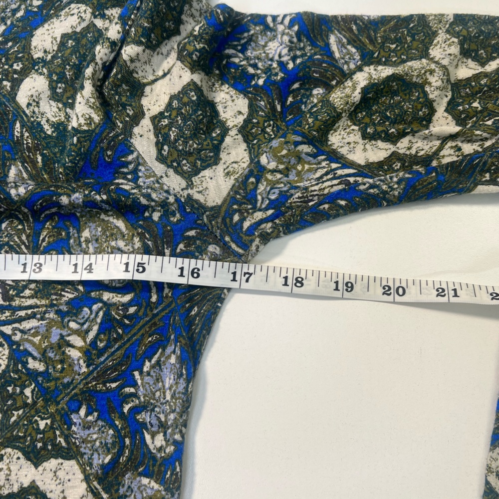 Free People Annabelle Mock Neck Tunic Dress in Cobalt Blue and Green Size Small - Picture 7 of 11